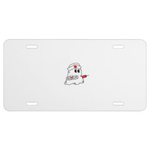 Boo Boo Crew Nurse Halloween Ghost Funny Oversized License Plate