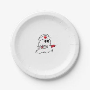 Boo Boo Crew Nurse Halloween Ghost Funny Oversized Paper Plates