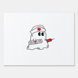 Boo Boo Crew Nurse Halloween Ghost Funny Oversized Sign