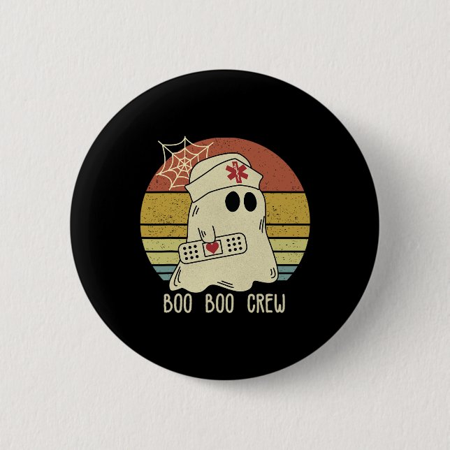 Boo Boo Crew Nurse Halloween Nurse For Women  Button (Front)