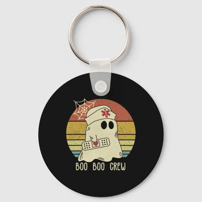 Boo Boo Crew Nurse Halloween Nurse For Women  Keychain (Front)