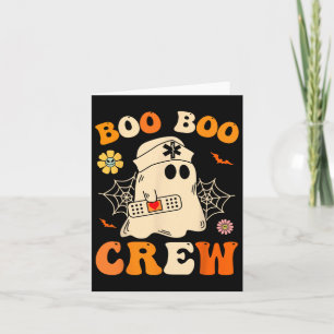 Boo Boo Crew Nurse Shirt Funny Ghost Retro Hallowe Card