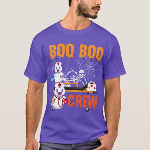 Boo Boo Crew Nurse Shirt Halloween Ghost Skeleton 