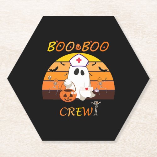 Boo Boo Crew Nurse Shirts Halloween Nurse Shirt Paper Coaster