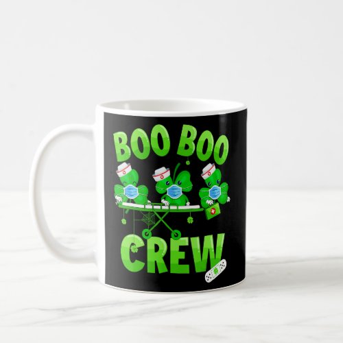 Boo Boo Crew Nurse St Patrick S Day Shamrock Face  Coffee Mug