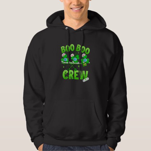 Boo Boo Crew Nurse St Patrick S Day Shamrock Face  Hoodie