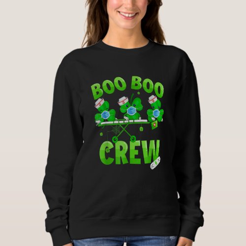 Boo Boo Crew Nurse St Patrick S Day Shamrock Face  Sweatshirt