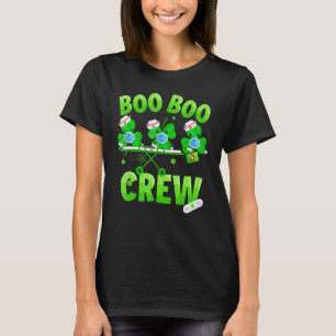 Boo Boo Crew Nurse St Patrick S Day Shamrock Face T-Shirt
