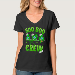 Boo Boo Crew Nurse St Patrick S Day Shamrock Face T-Shirt