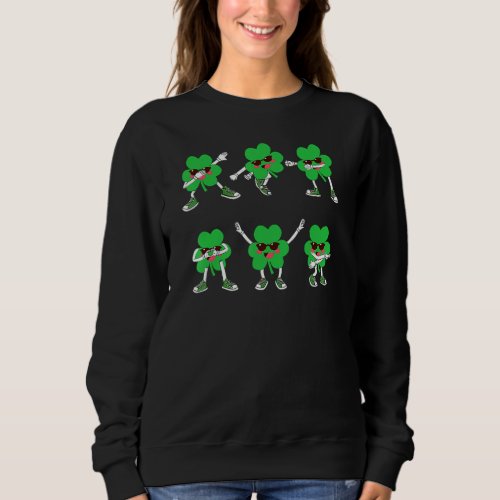 Boo Boo Crew Nurse St Patricks Day Shamrock Face  Sweatshirt