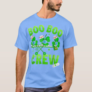 Boo Boo Crew Nurse St Patrick's Day Shamrock Face  T-Shirt