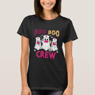 Boo Boo Crew Pink Nurse Halloween Ghost T-Shirt