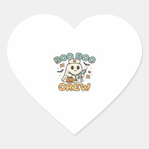 Boo Boo Crew Shirt � Funny Ghost Halloween Nurse & Heart Sticker