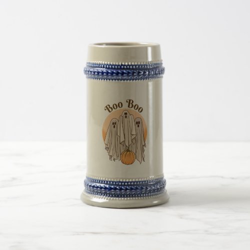 Boo Boo Cute Ghost Funny Halloween Groovy Beer Stein