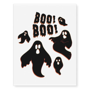 Boo Boo - Funny Ghost Halloween Costume Gift Temporary Tattoos