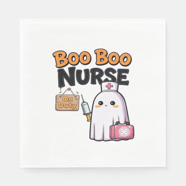 Boo Boo Nurse On Duty Classic T-Shirt Napkins (Front)
