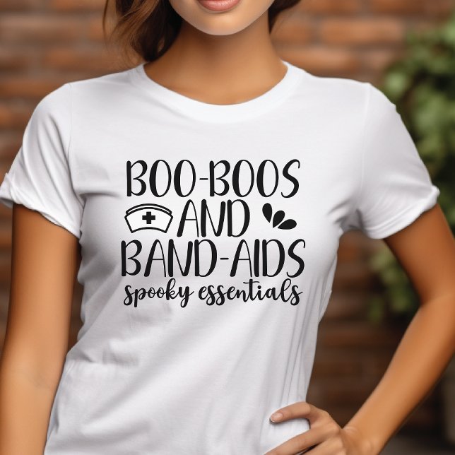 Boo Boos and Band-Aids Spooky Essentials Halloween Tri-Blend Shirt (Boo Boos and Band Aids Spooky Essentials Funny Halloween Nurse)