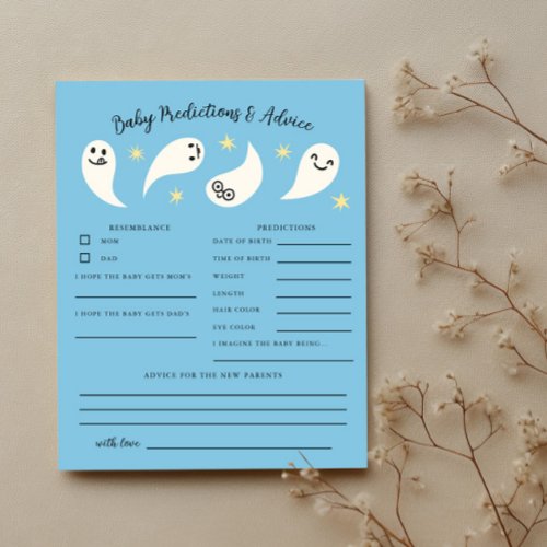 Boo Boy Baby Shower Baby Predictions  Advice Card