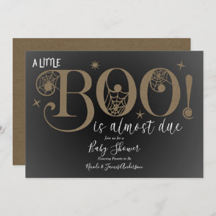 BOO Brown Rustic Elegant Baby Shower   Invitation