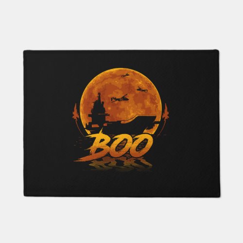 Boo Carrier Aircraft Funny Halloween For Military Doormat