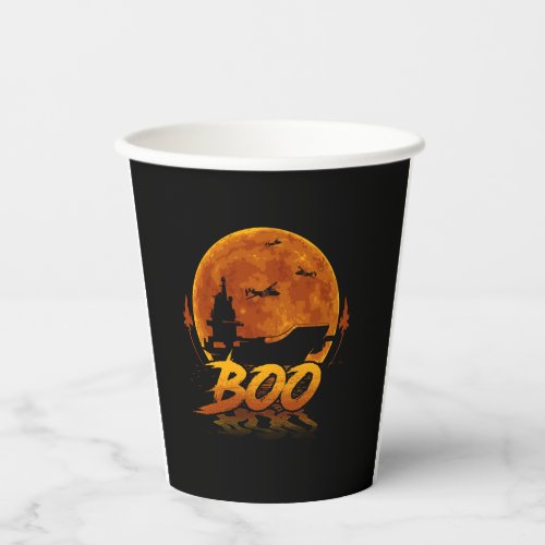 Boo Carrier Aircraft Funny Halloween For Military Paper Cups