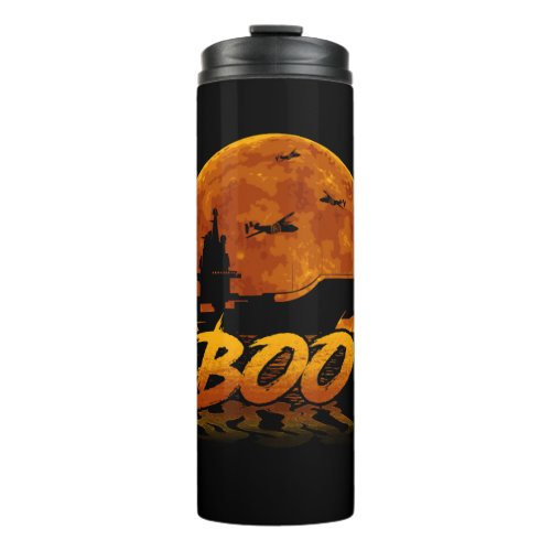 Boo Carrier Aircraft Funny Halloween For Military Thermal Tumbler