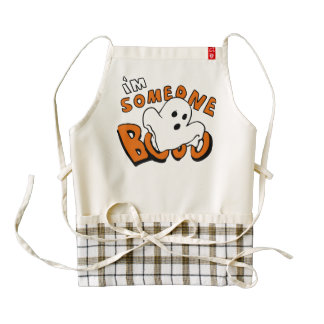 Boo - cartoon ghost - baby ghost - funny ghost zazzle HEART apron