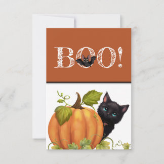 Boo Cat Halloween Flat Card