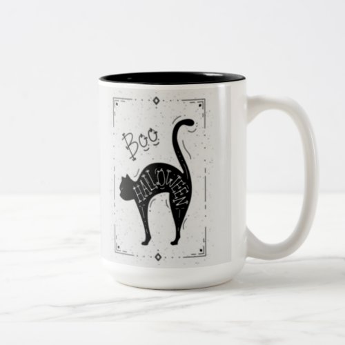 Boo Cat Halloween Two_Tone Coffee Mug