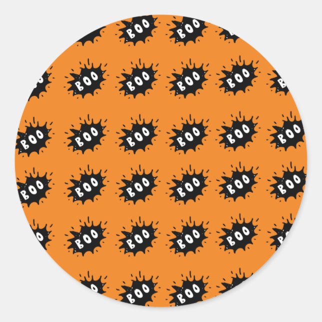 Boo! Classic Round Sticker (Front)