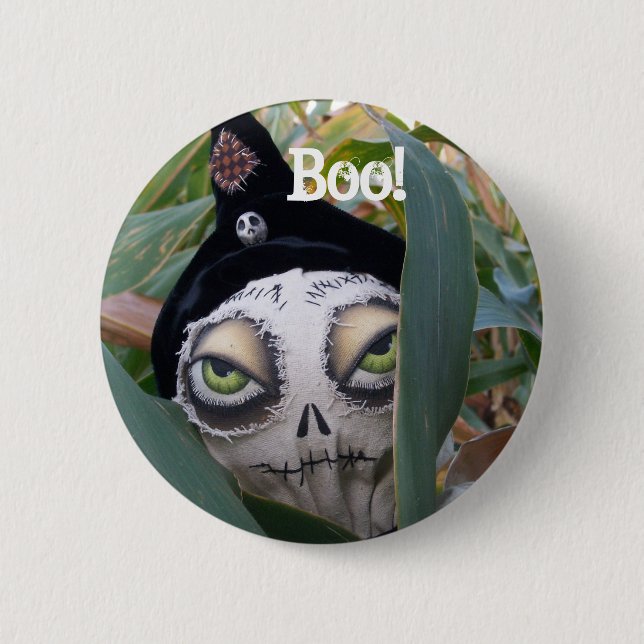Boo! Cobby the Cornfield Creeper Button (Front)