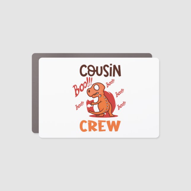 Boo Cousin Crew Halloween Dinosaur Spooky Costume Car Magnet (Front)