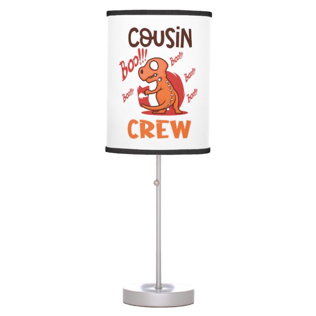 Boo Cousin Crew Halloween Dinosaur Spooky Costume Table Lamp (Front)