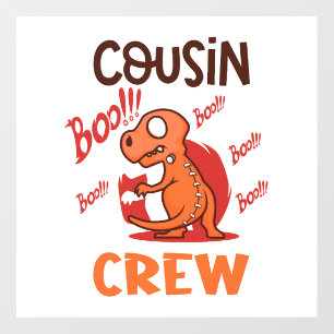 Boo Cousin Crew Halloween Dinosaur Spooky Costume Wall Decal