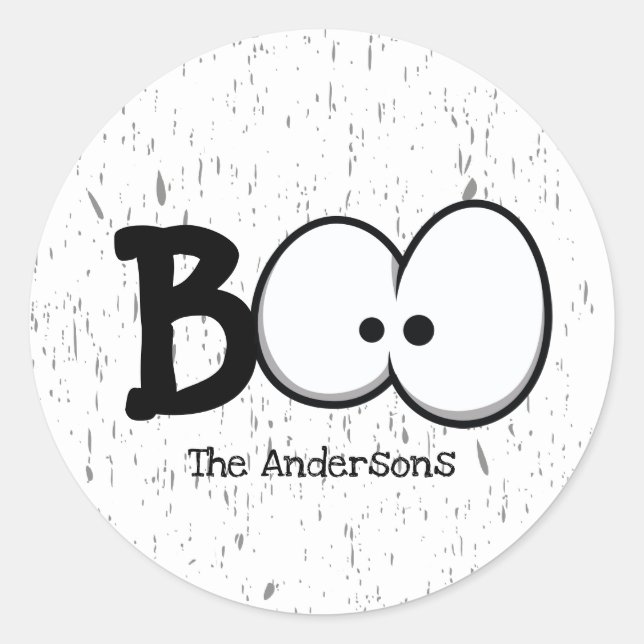 Boo Crazy Eyes Halloween Classic Round Sticker (Front)