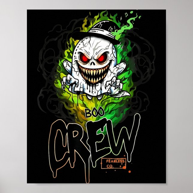 Boo crew black ghost halloween ghost ghost apparel poster (Front)