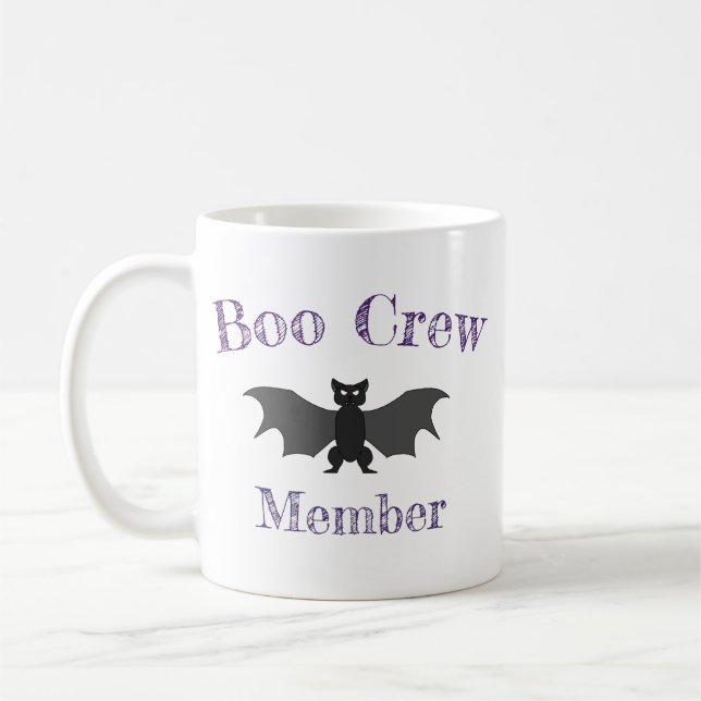 Boo Crew Cartoon Bat Halloween Mug (Left)