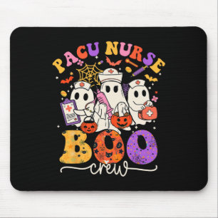 Boo Crew Costume Funny Nurse Ghost Halloween Mouse Pad