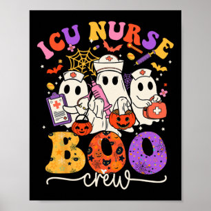 Boo Crew Costume Funny Nurse Ghost Halloween  Poster