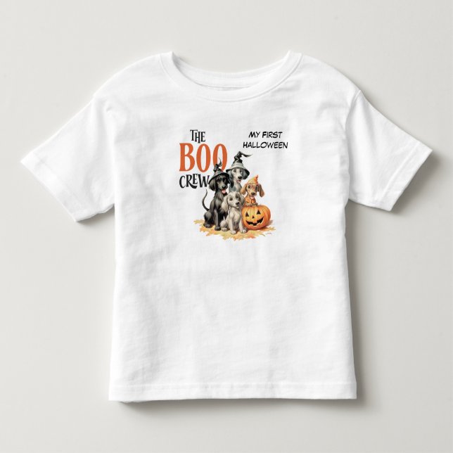 Boo Crew Cute Dogs Kids Halloween Toddler T-shirt (Front)