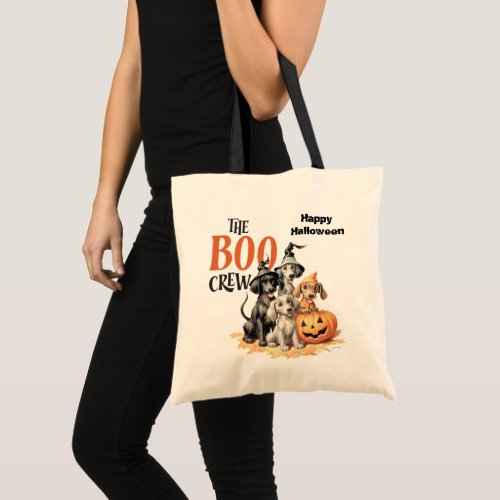 Boo Crew Cute Dogs Kids Halloween Tote Bag