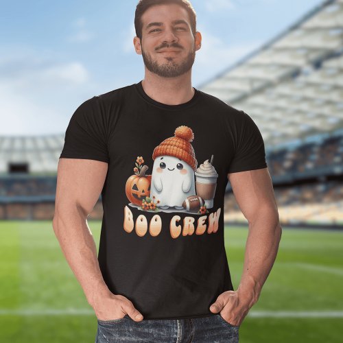 Boo Crew Cute Ghost Football Funny Halloween T_Shirt