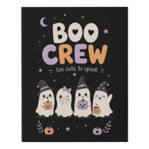 Boo Crew Cute Ghost Halloween Canvas Art