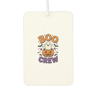 Boo Crew Cute Ghost Pumpkin Halloween Shirt Design Air Freshener