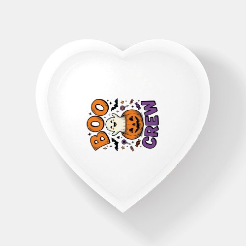 Boo Crew Cute Ghost Pumpkin Halloween Shirt Design Paperweight