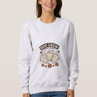 Boo Crew Cute Ghost Vintage Halloween Sweatshirt