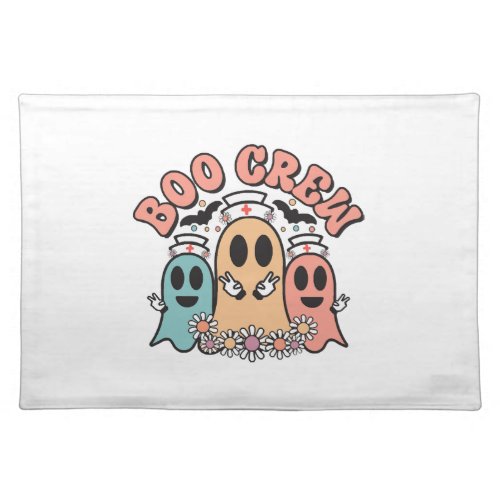 Boo Crew Cute Nurse Ghosts Cloth Placemat