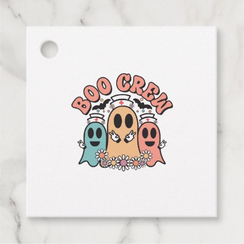 Boo Crew Cute Nurse Ghosts Favor Tags