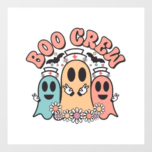 Boo Crew Cute Nurse Ghosts Floor Decals