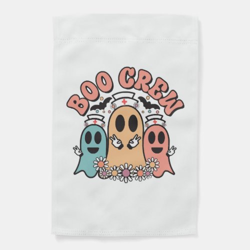 Boo Crew Cute Nurse Ghosts Garden Flag